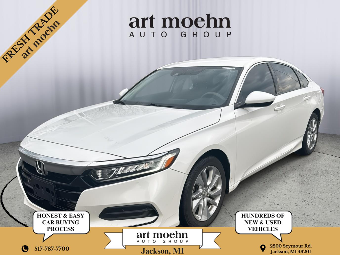 Platinum White Pearl 2019 Honda Accord 1.5T LX FWD Sedan Front-Wheel Drive Continuously Variable Transmission