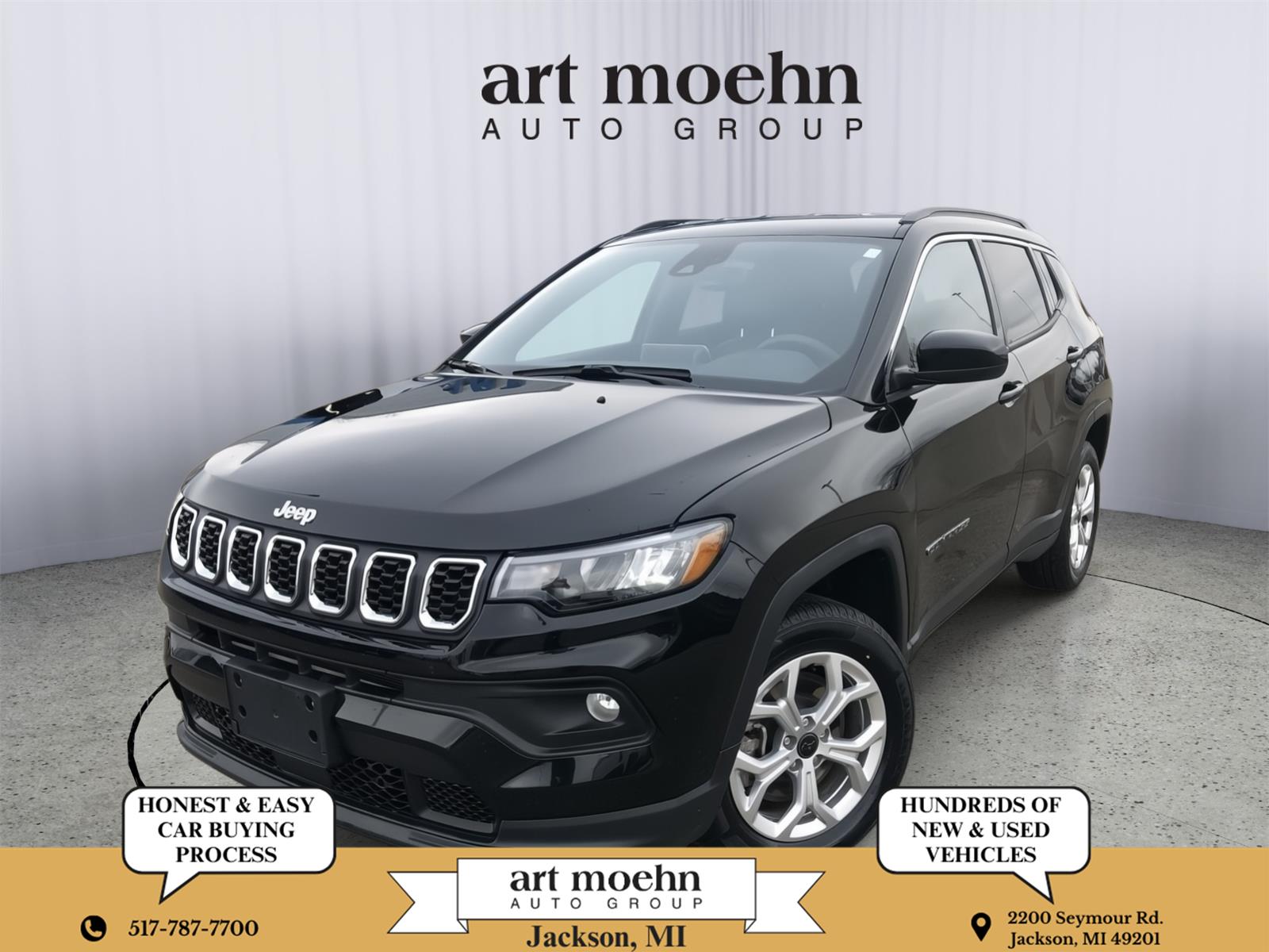 Diamond Black Crystal Pearlcoat 2025 Jeep Compass Latitude 4WD SUV / Crossover Four-Wheel Drive 8-Speed Automatic