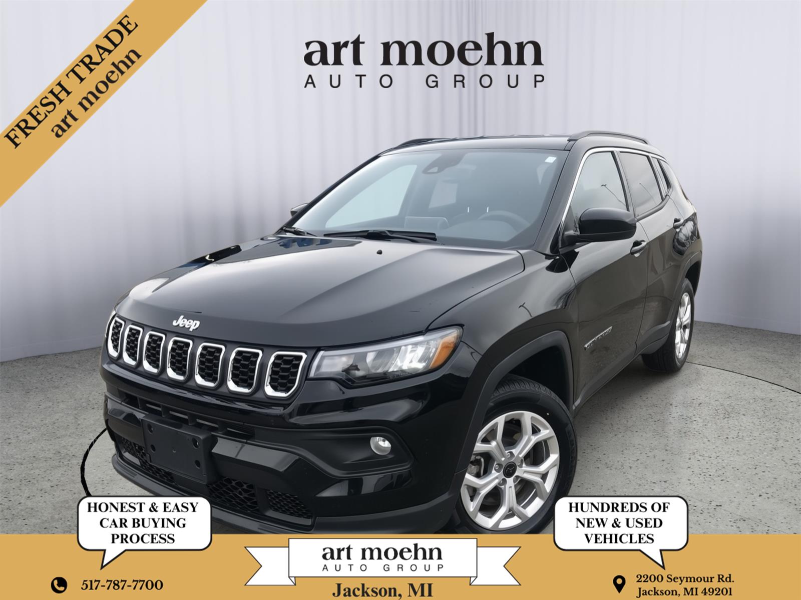 Diamond Black Crystal Pearlcoat 2025 Jeep Compass Latitude 4WD SUV / Crossover Four-Wheel Drive 8-Speed Automatic