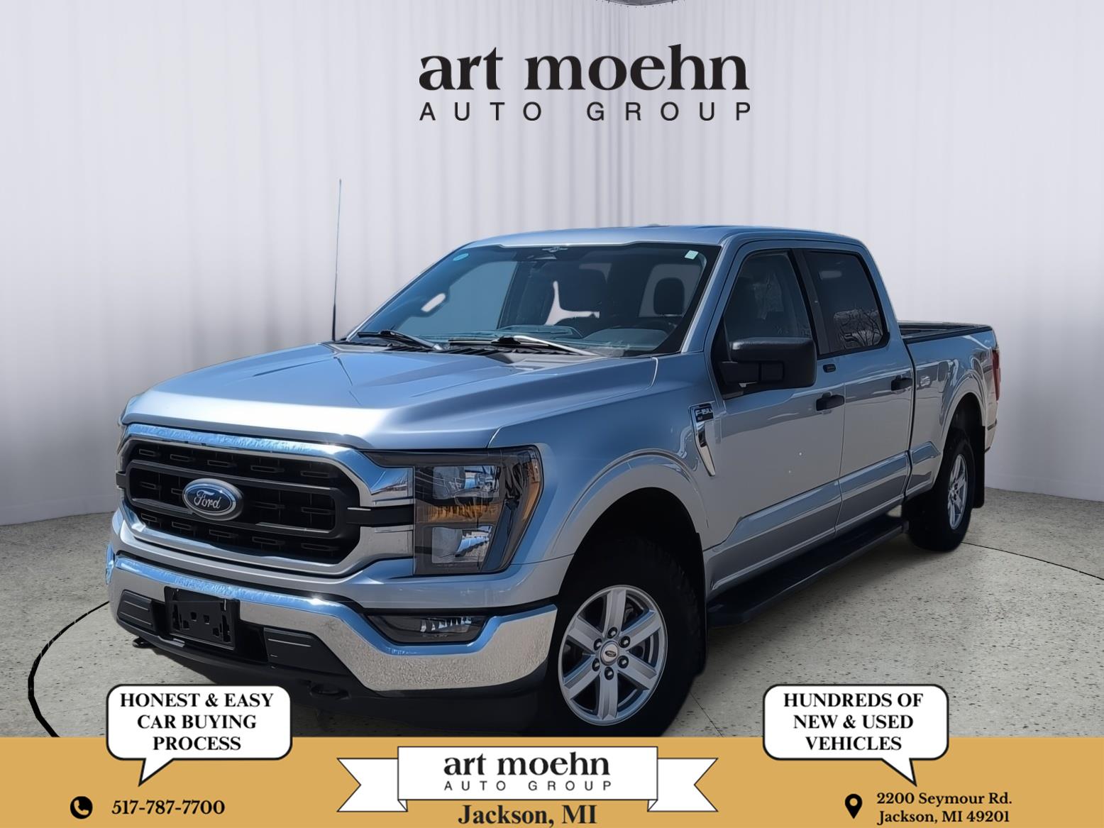 Iconic Silver Metallic 2023 Ford F-150 Pickup Truck Four-Wheel Drive Automatic