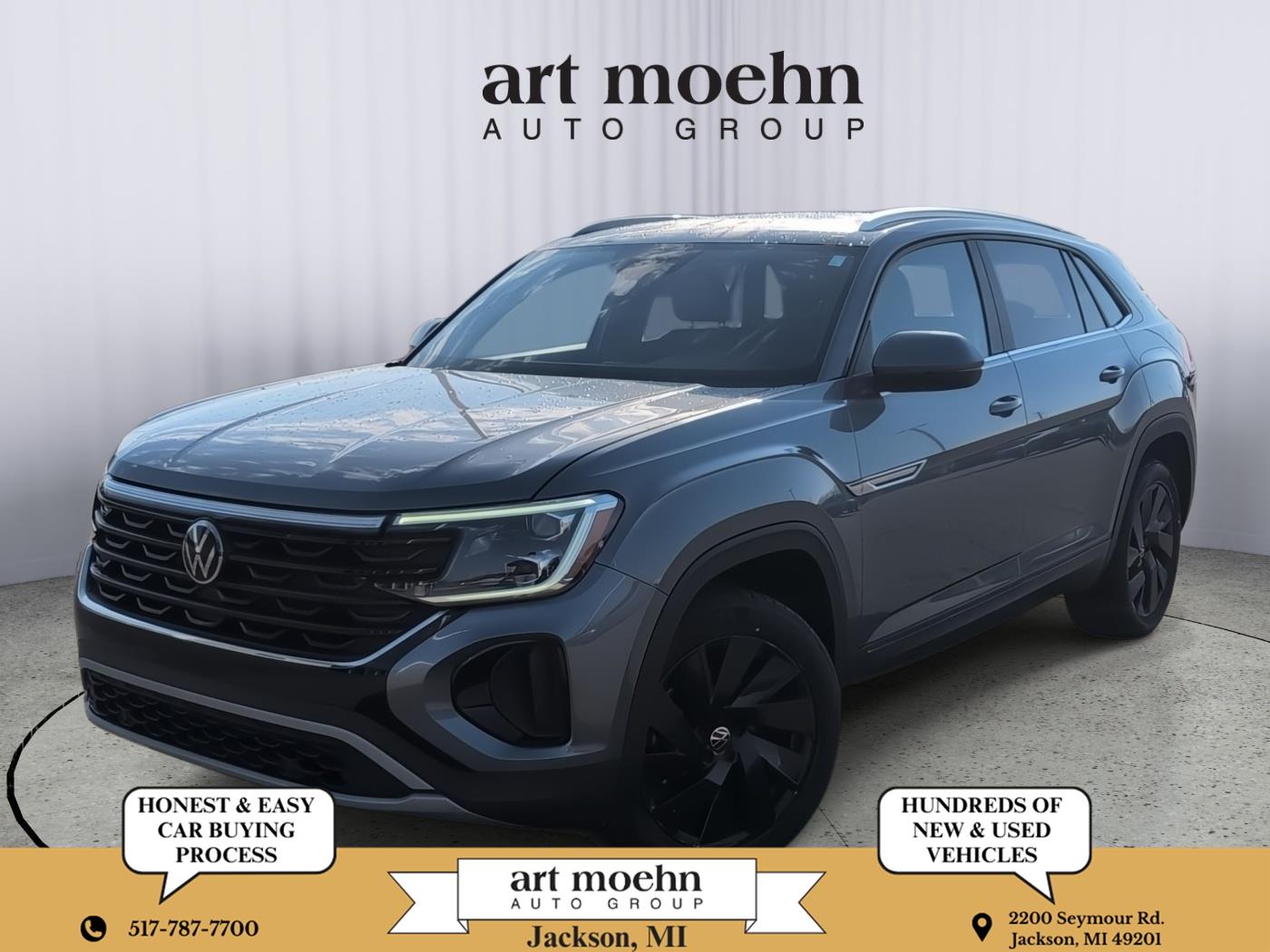 Platinum Gray Metallic 2024 Volkswagen Atlas Cross Sport SE 4Motion with Technology SUV / Crossover All-Wheel Drive Automatic