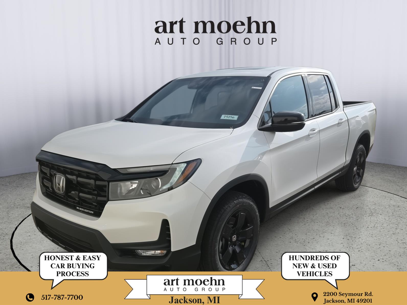 Platinum White Pearl 2026 Honda Ridgeline Black Edition AWD Pickup Truck All-Wheel Drive Automatic