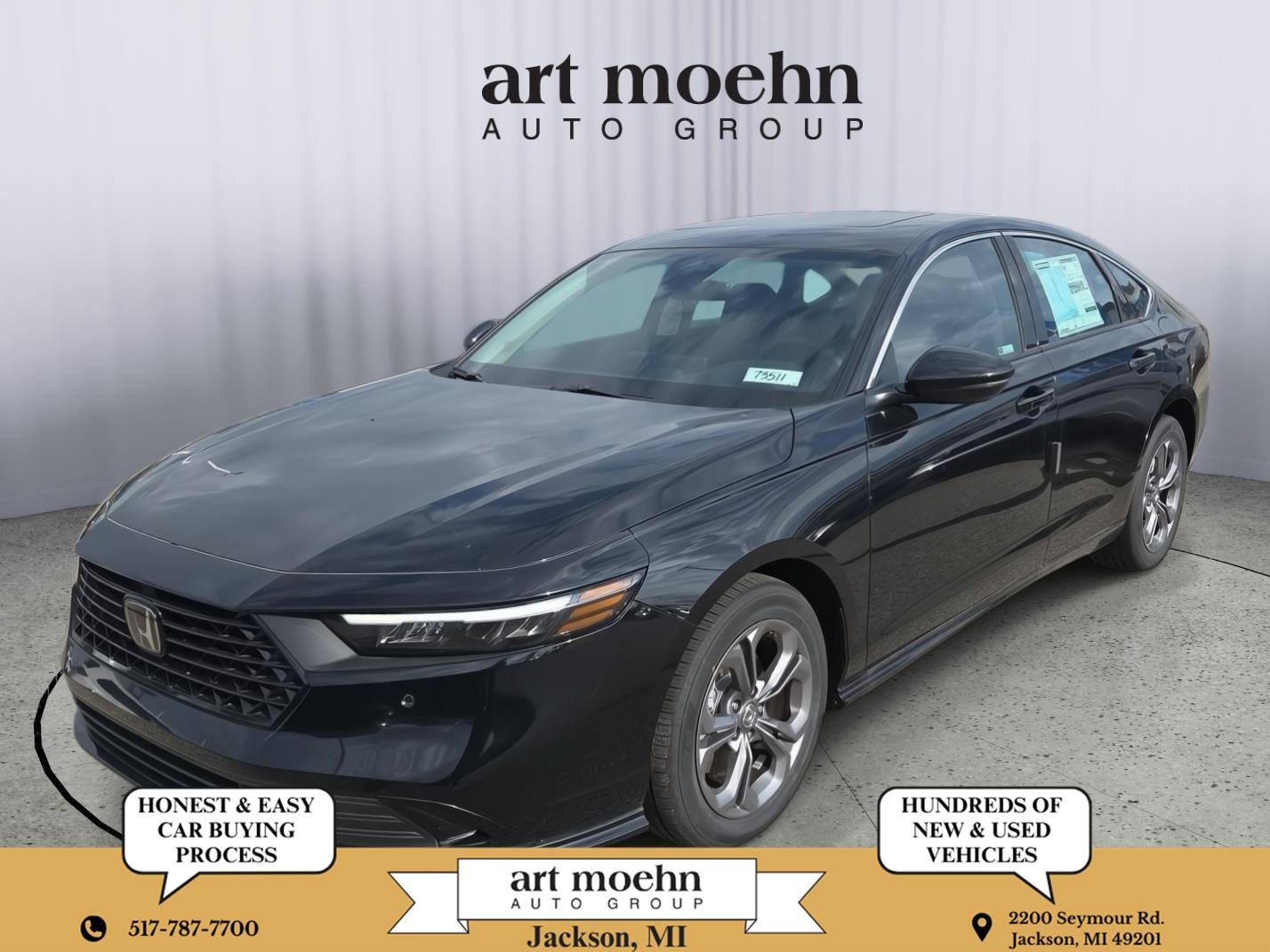 Crystal Black Pearl 2025 Honda Accord Hybrid Sedan Front-Wheel Drive Continuously Variable Transmission