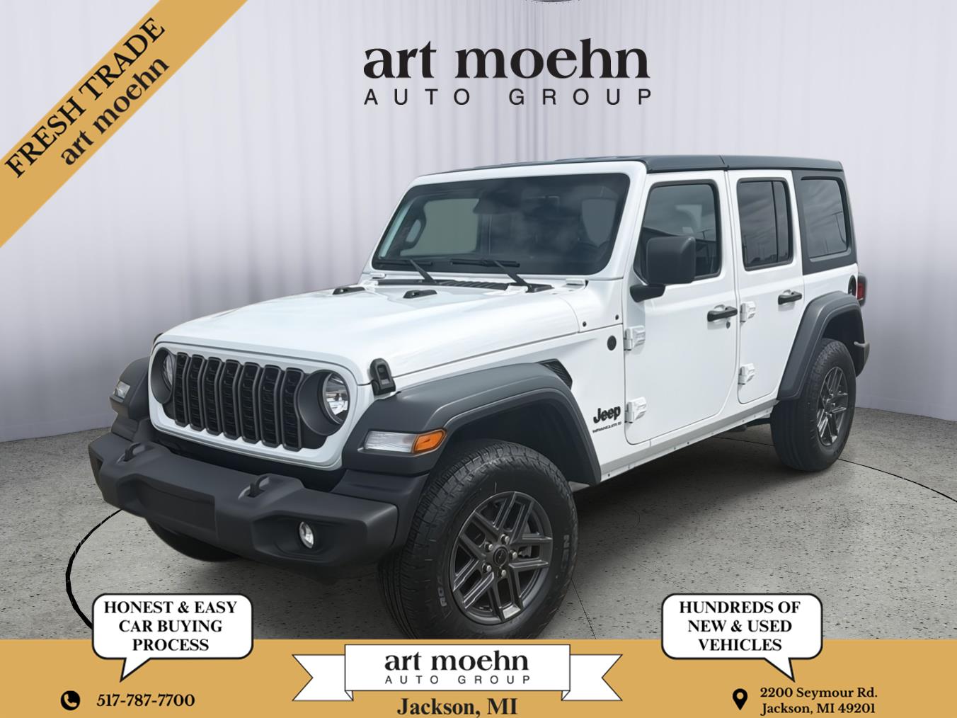 Bright White Clearcoat 2025 Jeep Wrangler Sport S 4-Door 4WD SUV / Crossover Four-Wheel Drive 8-Speed Automatic