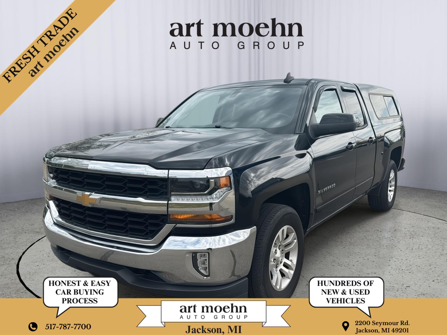 Black 2019 Chevrolet Silverado 1500 LT Double Cab 4WD Pickup Truck Four-Wheel Drive 6-Speed Automatic