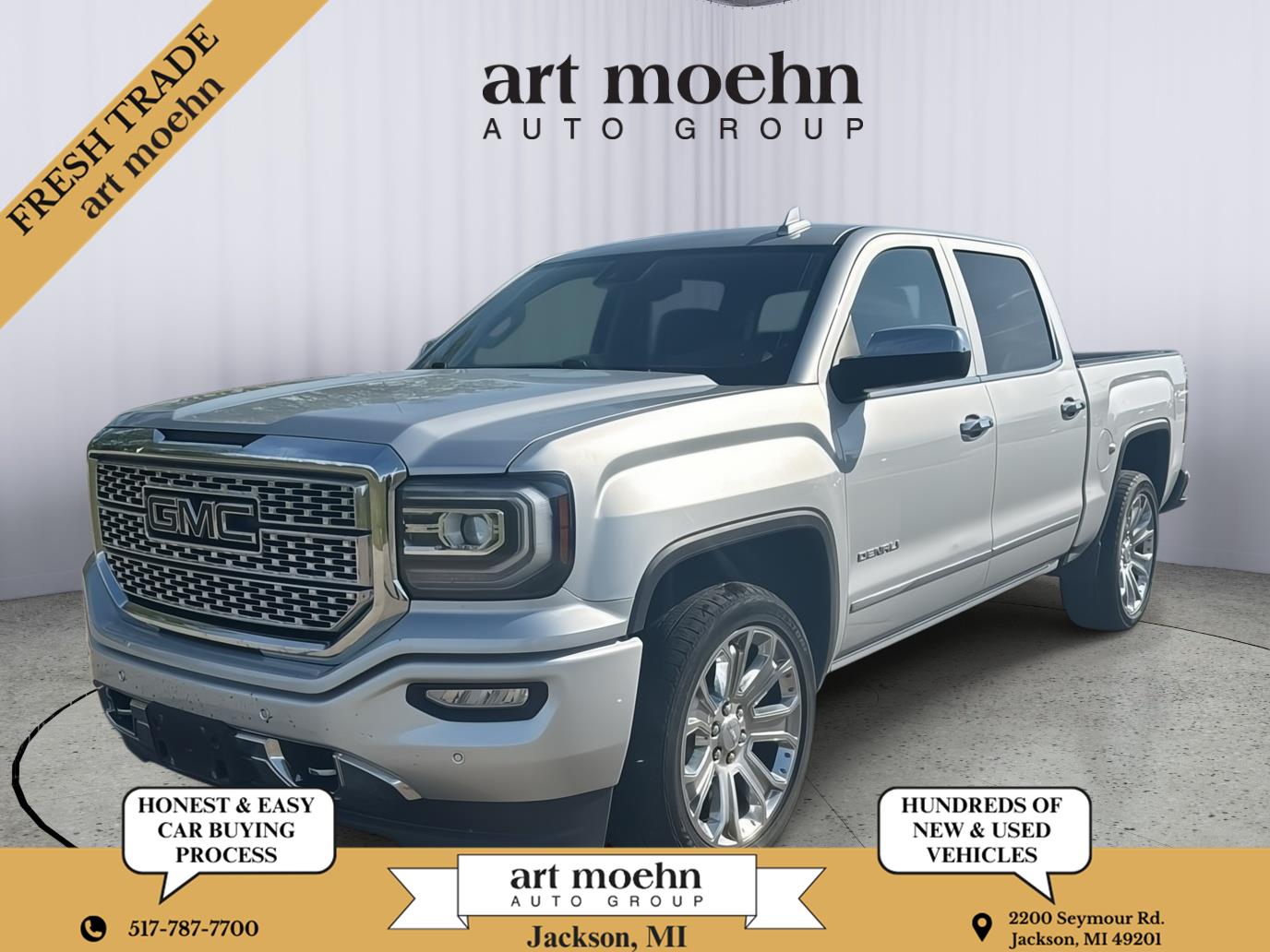 Quicksilver Metallic 2018 GMC Sierra 1500 Denali Crew Cab 4WD Pickup Truck Four-Wheel Drive 8-Speed Automatic