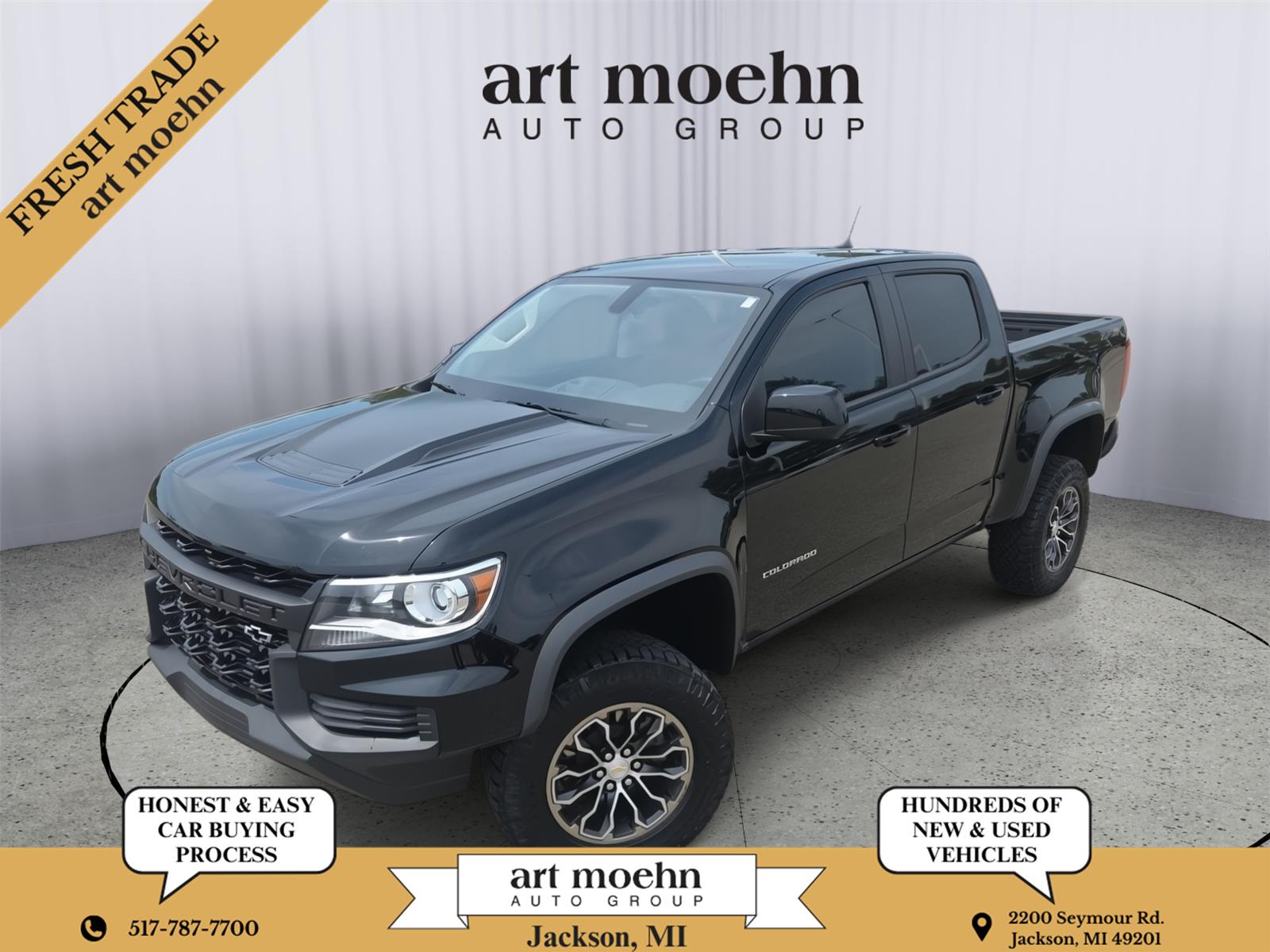 Black 2022 Chevrolet Colorado ZR2 Crew Cab 4WD Pickup Truck Four-Wheel Drive 8-Speed Automatic