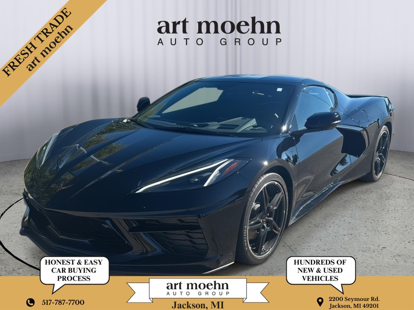 Black 2023 Chevrolet Corvette Coupe Rear-Wheel Drive 8-Speed Dual Clutch
