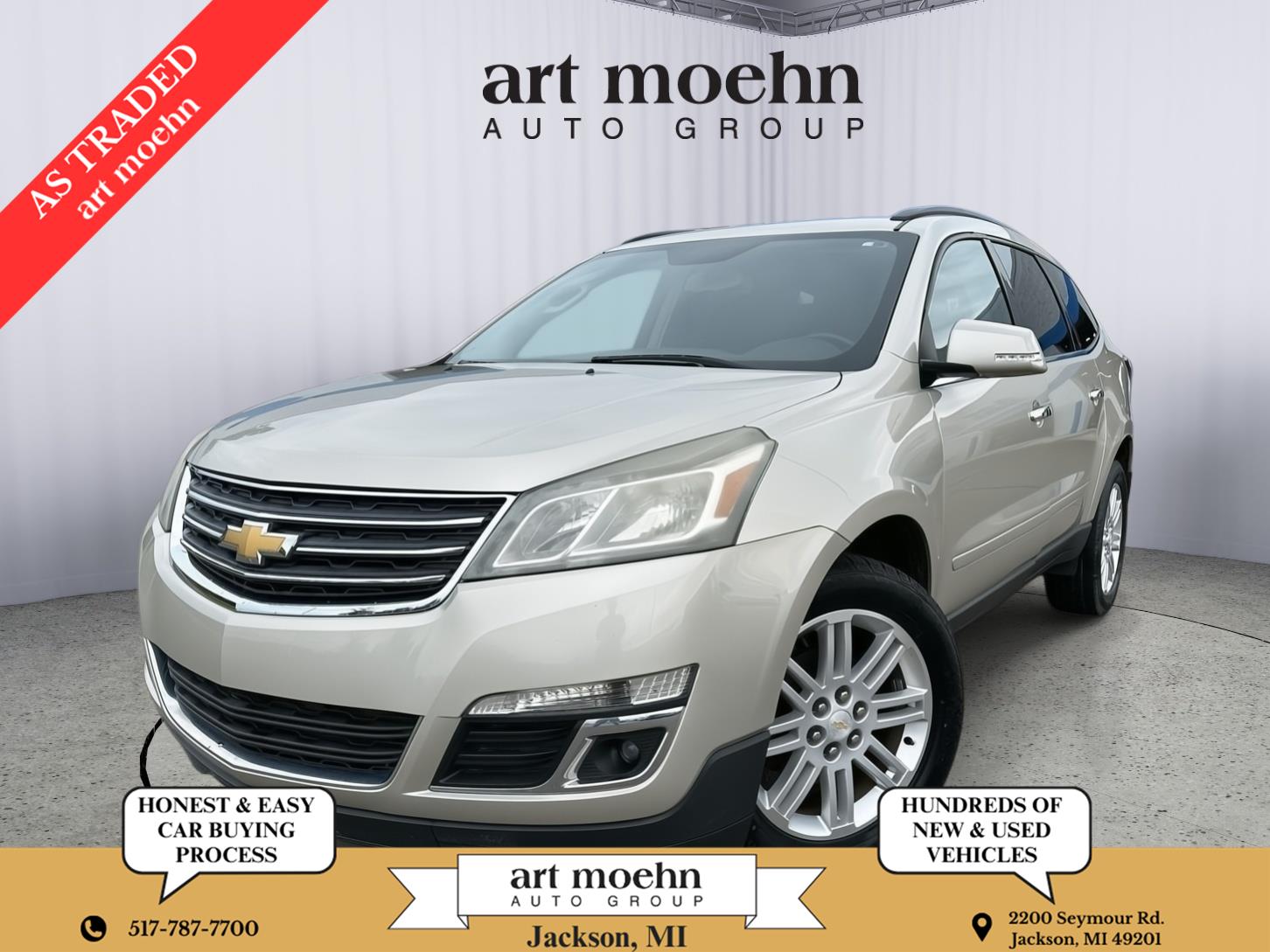Champagne Silver Metallic 2015 Chevrolet Traverse SUV / Crossover Front-Wheel Drive 6-Speed Automatic