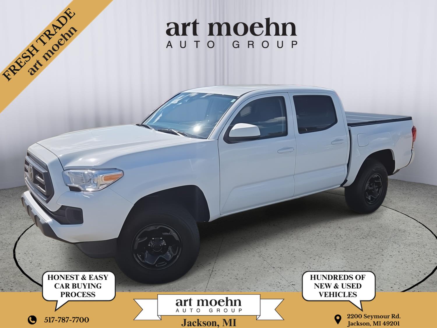 Super White 2020 Toyota Tacoma Pickup Truck Four-Wheel Drive Automatic