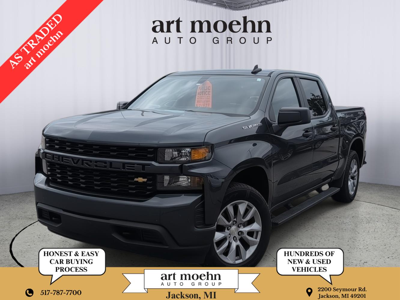 Shadow Gray Metallic 2019 Chevrolet Silverado 1500 Pickup Truck Four-Wheel Drive 6-Speed Automatic