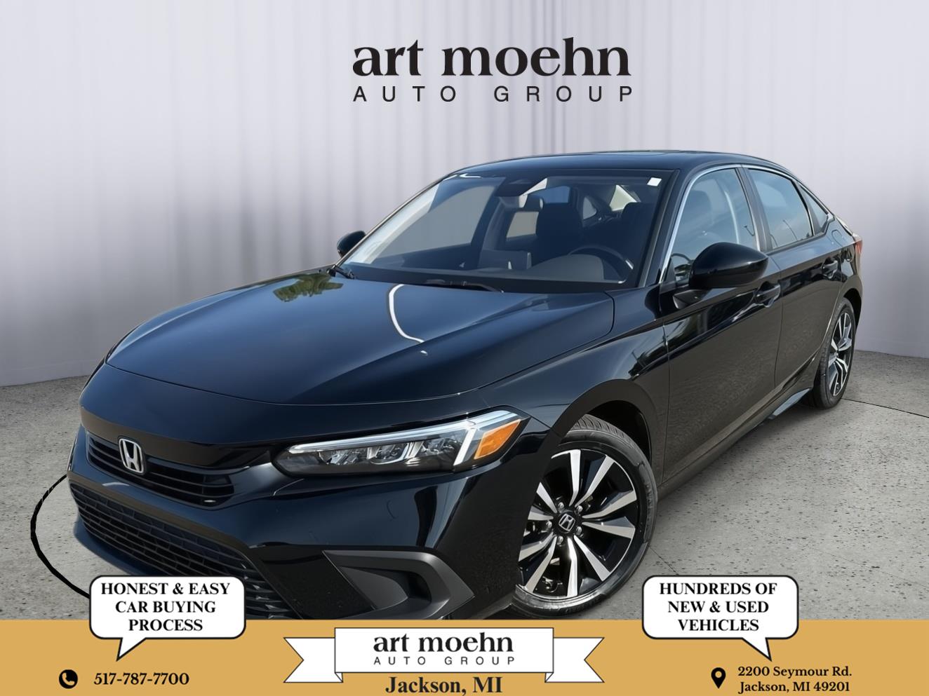 Crystal Black Pearl 2024 Honda Civic Sedan Front-Wheel Drive Continuously Variable Transmission