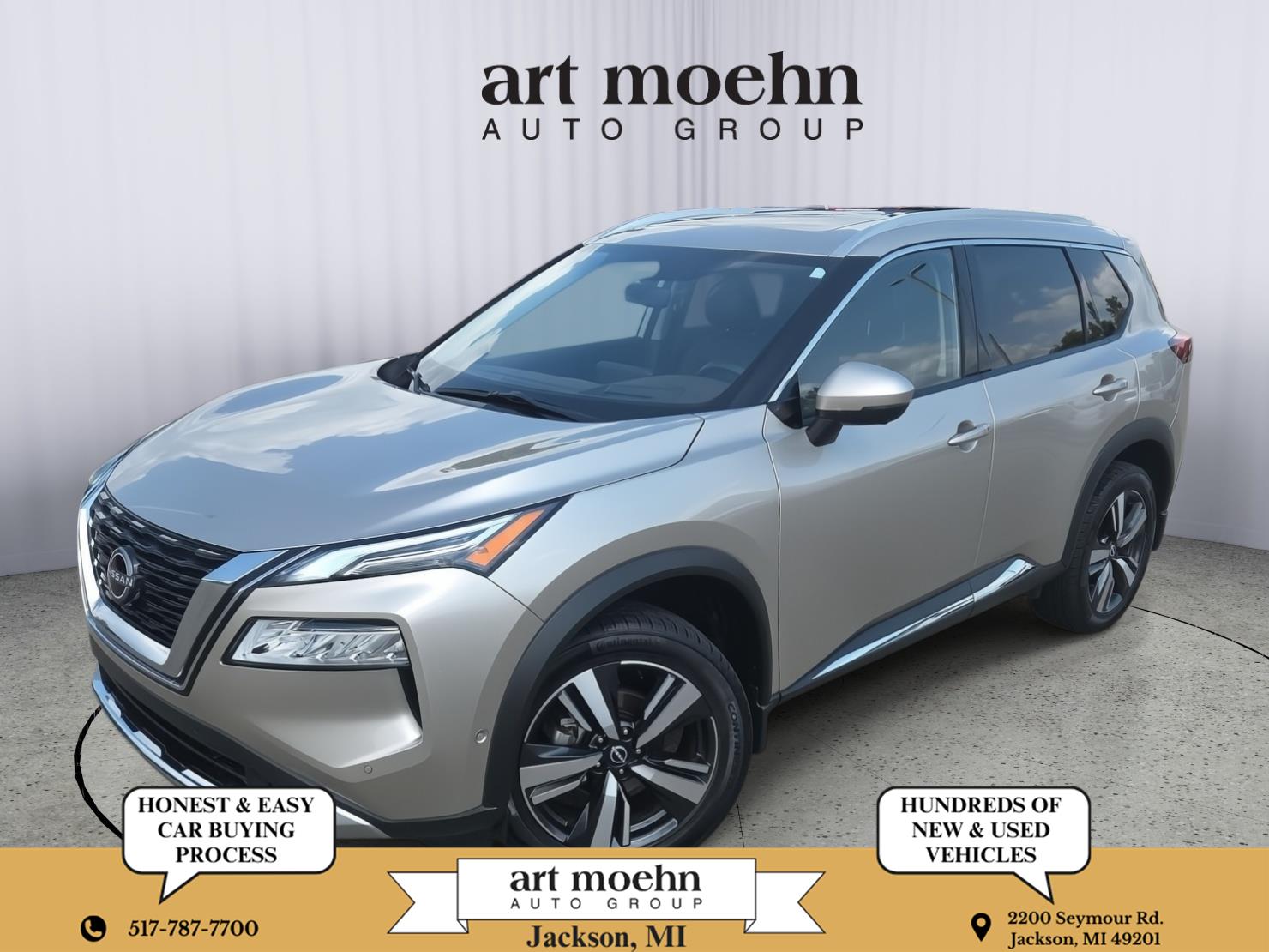 Champagne Silver Metallic 2022 Nissan Rogue SUV / Crossover All-Wheel Drive Continuously Variable Transmission