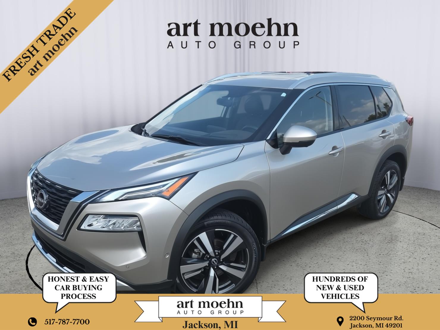 Champagne Silver Metallic 2022 Nissan Rogue SUV / Crossover All-Wheel Drive Continuously Variable Transmission