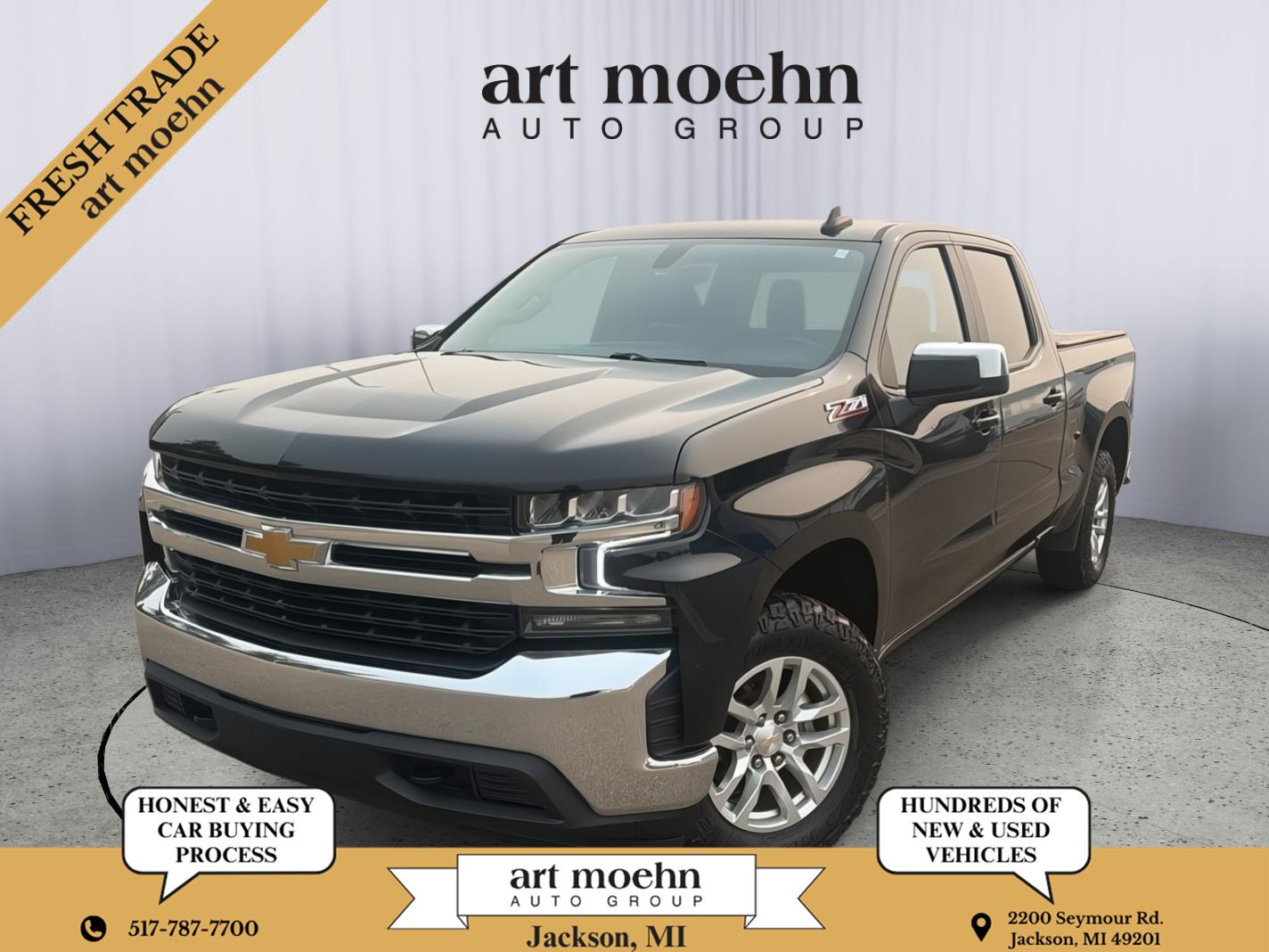 Black 2022 Chevrolet Silverado 1500 Pickup Truck Four-Wheel Drive 8-Speed Automatic