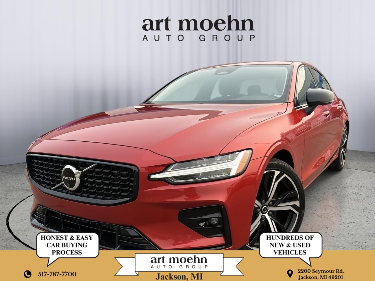 Fusion Red Metallic 2024 Volvo S60 Sedan Front-Wheel Drive Automatic