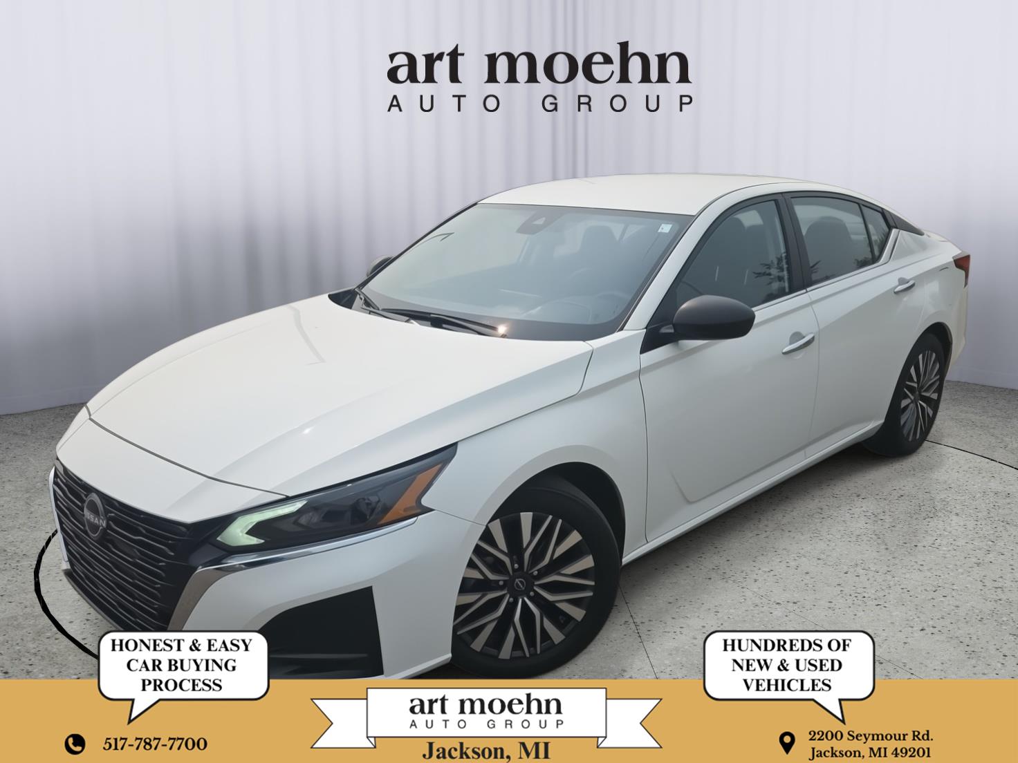 Glacier White 2025 Nissan Altima Sedan Front-Wheel Drive Continuously Variable Transmission