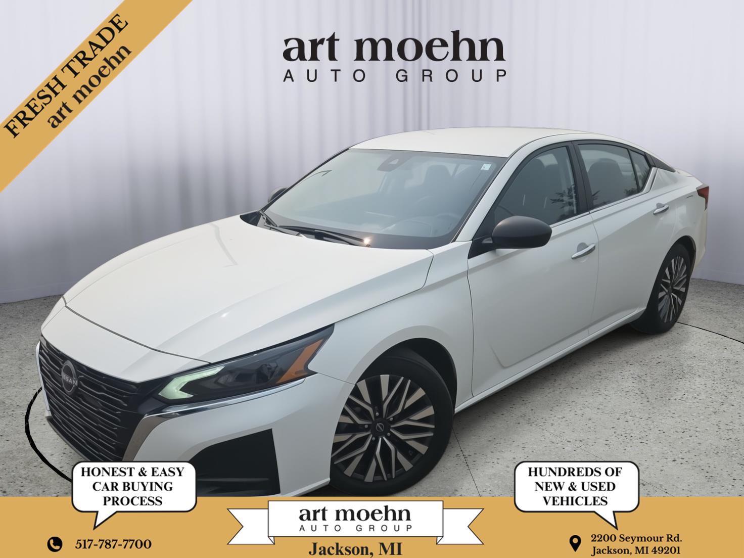 Glacier White 2025 Nissan Altima Sedan Front-Wheel Drive Continuously Variable Transmission