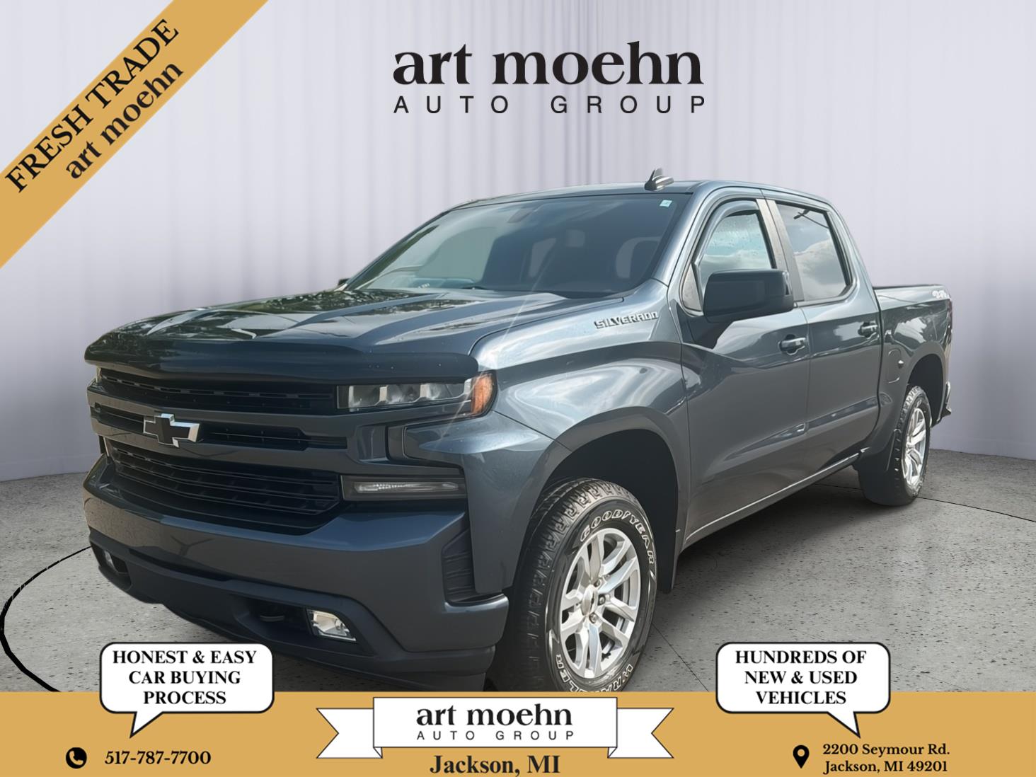 Shadow Gray Metallic 2020 Chevrolet Silverado 1500 Pickup Truck Four-Wheel Drive 8-Speed Automatic