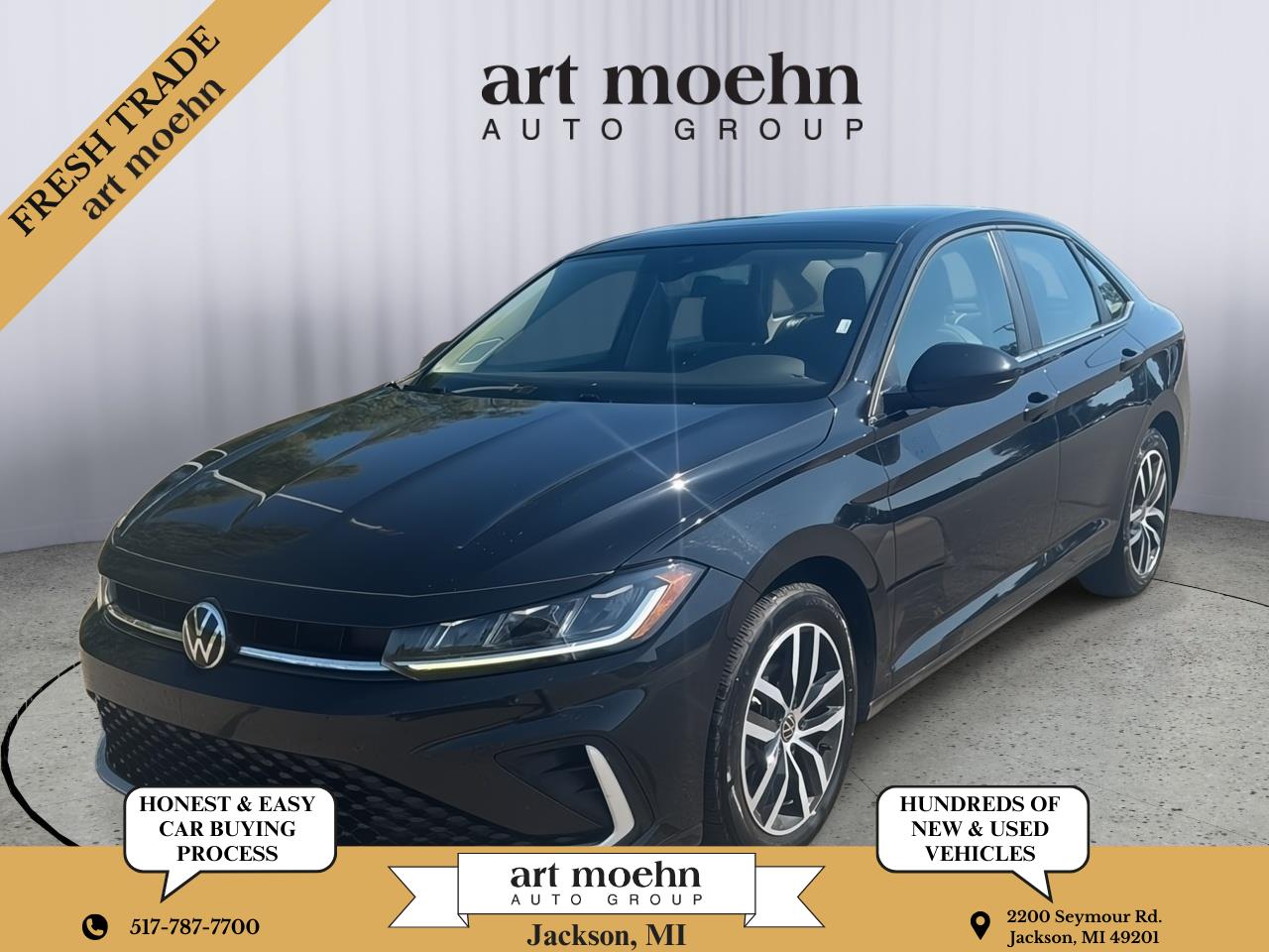 Deep Black Pearl 2025 Volkswagen Jetta Sedan Front-Wheel Drive Automatic