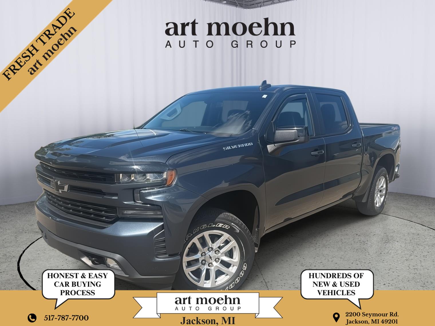 Shadow Gray Metallic 2020 Chevrolet Silverado 1500 Pickup Truck Four-Wheel Drive 8-Speed Automatic
