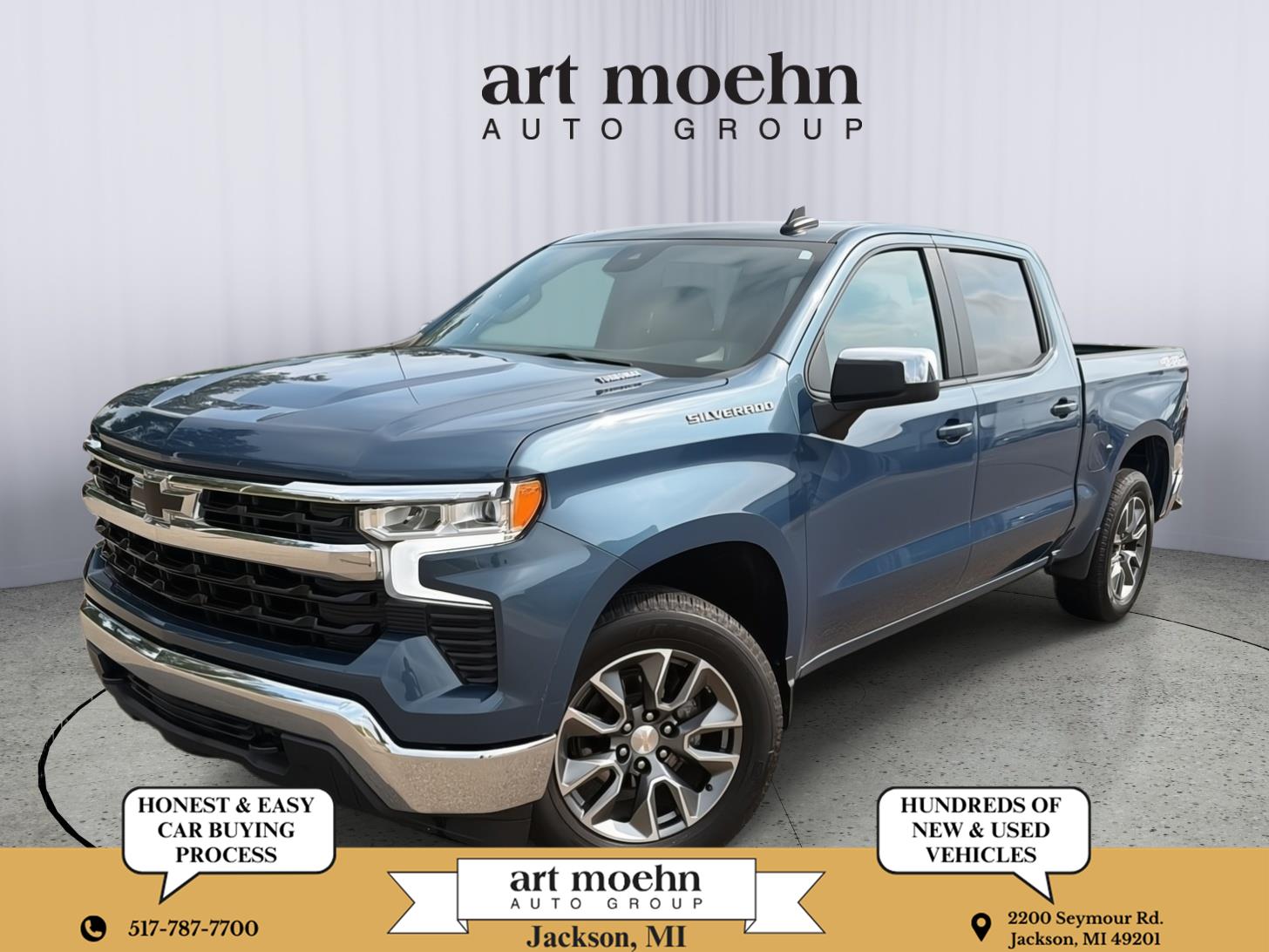 Lakeshore Blue Metallic 2024 Chevrolet Silverado 1500 Pickup Truck Four-Wheel Drive 8-Speed Automatic
