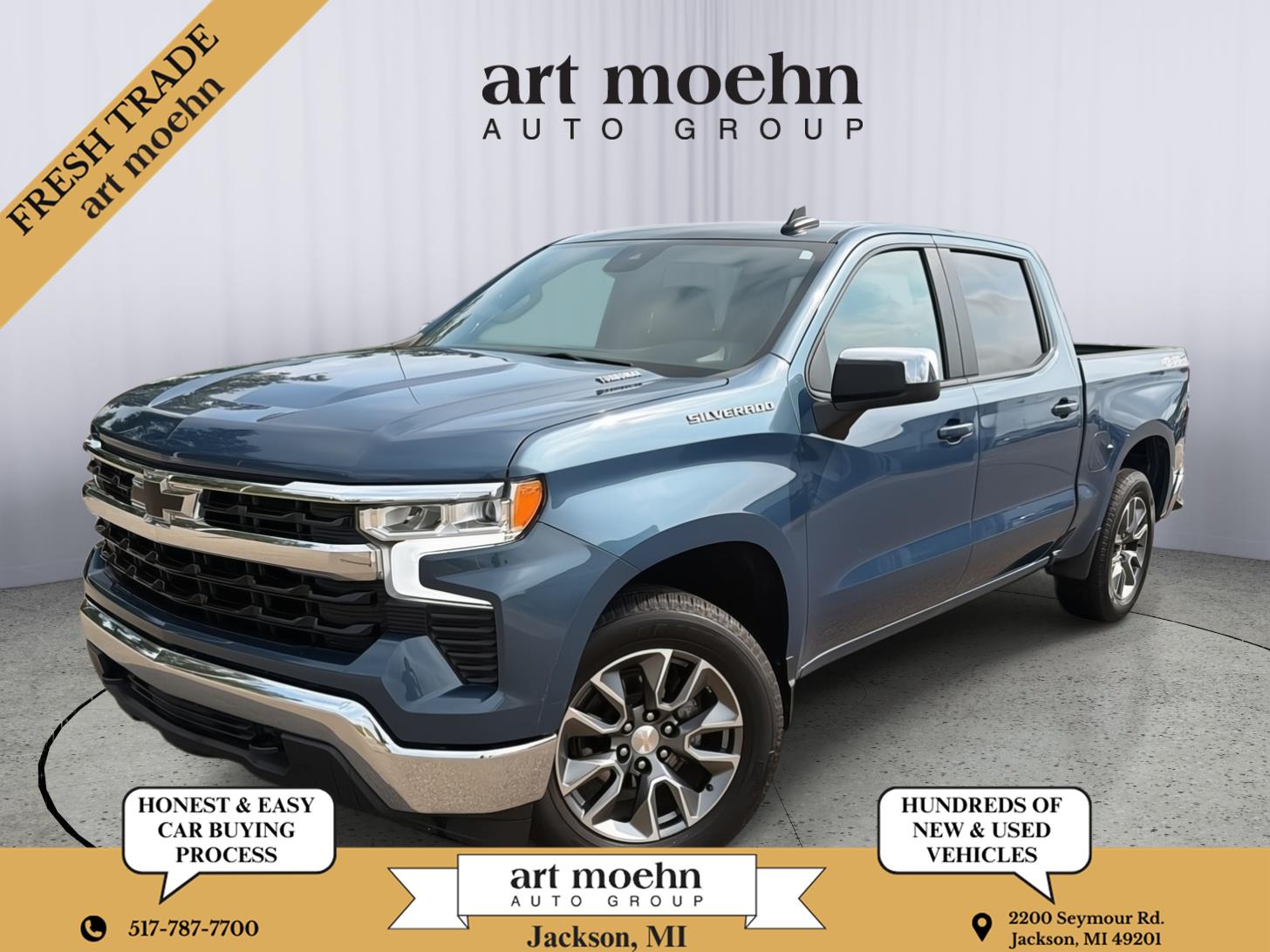 Lakeshore Blue Metallic 2024 Chevrolet Silverado 1500 Pickup Truck Four-Wheel Drive 8-Speed Automatic