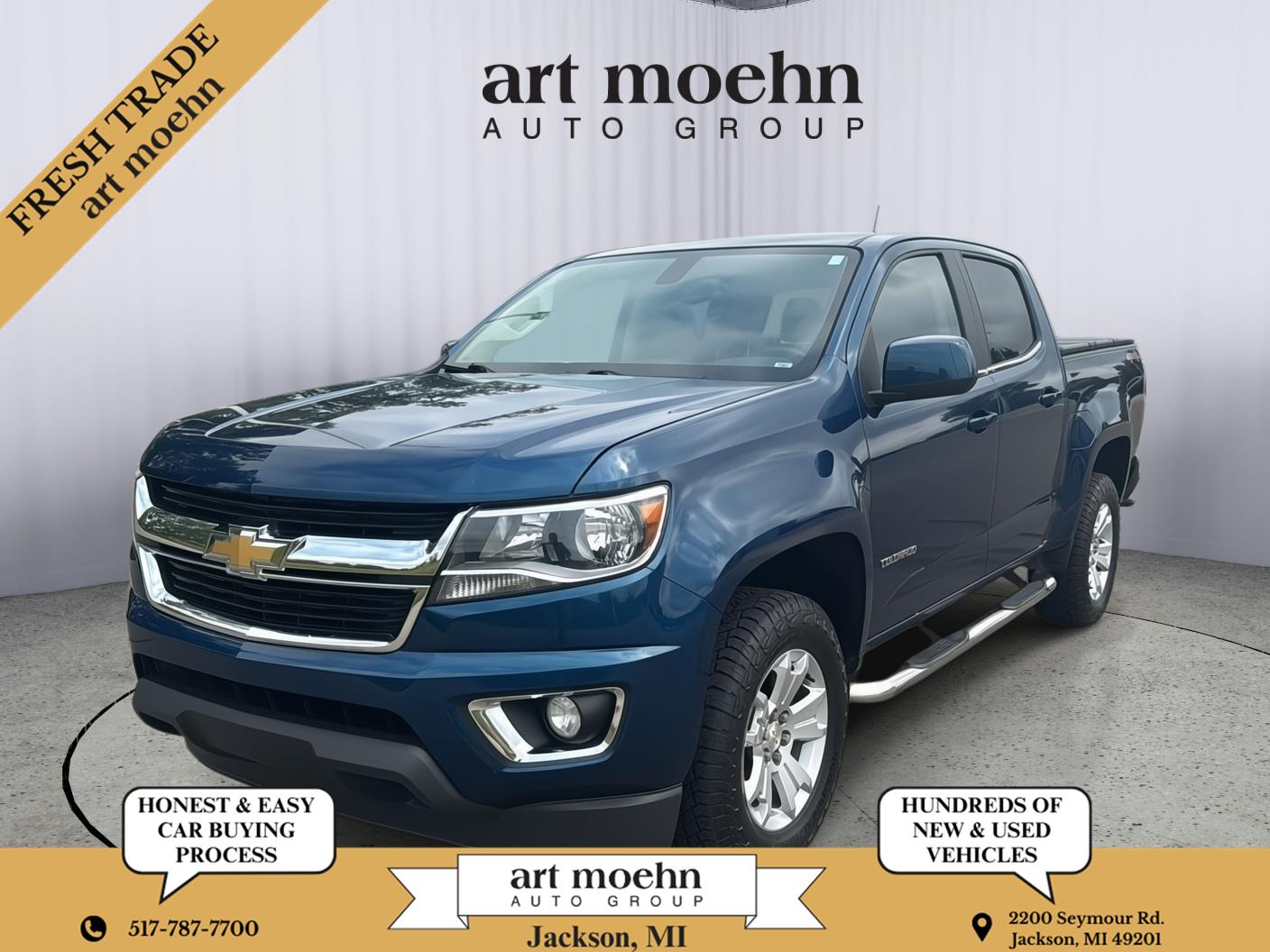 Pacific Blue Metallic 2019 Chevrolet Colorado Pickup Truck Four-Wheel Drive 8-Speed Automatic