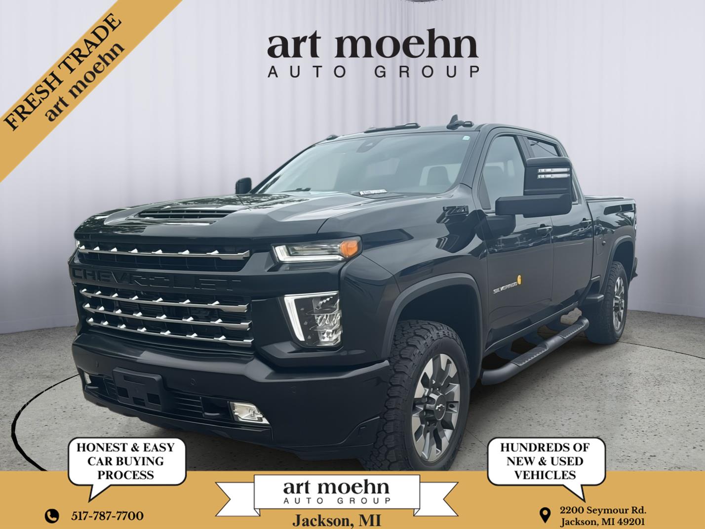 Mosaic Black Metallic 2021 Chevrolet Silverado 2500HD Pickup Truck Four-Wheel Drive Automatic