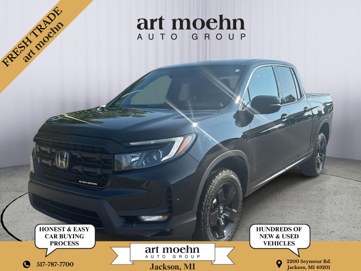 Crystal Black Pearl 2024 Honda Ridgeline Pickup Truck All-Wheel Drive Automatic