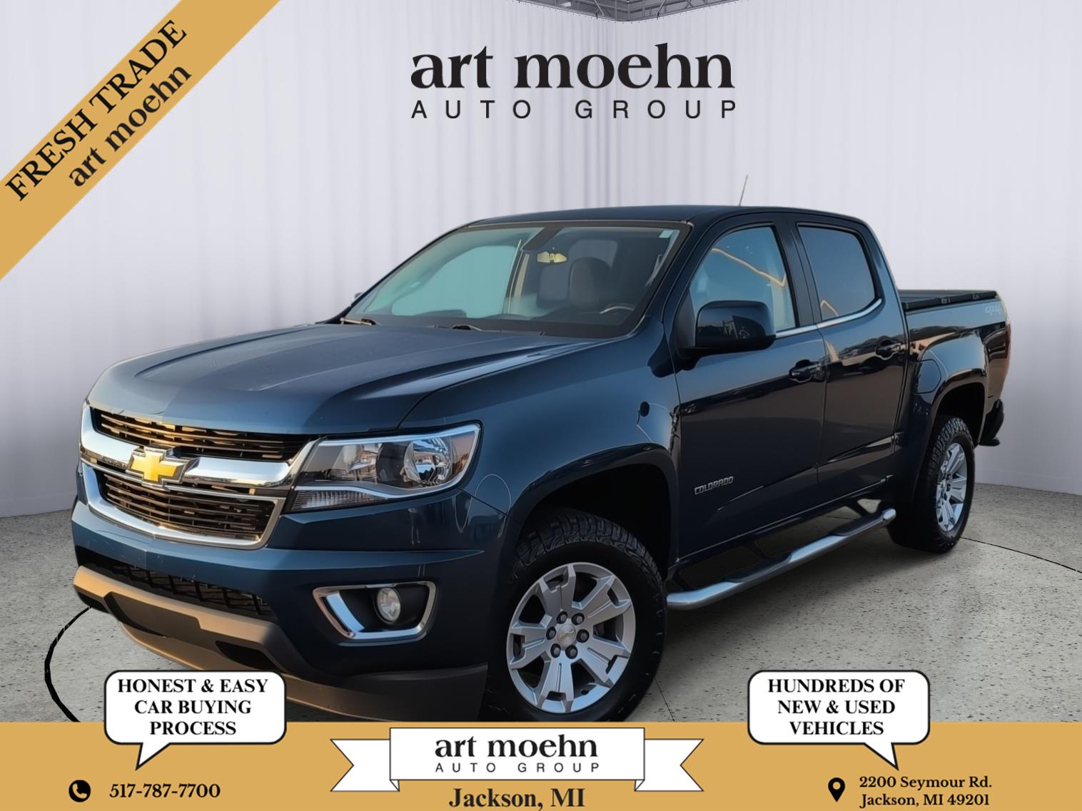 Pacific Blue Metallic 2019 Chevrolet Colorado Pickup Truck Four-Wheel Drive 8-Speed Automatic