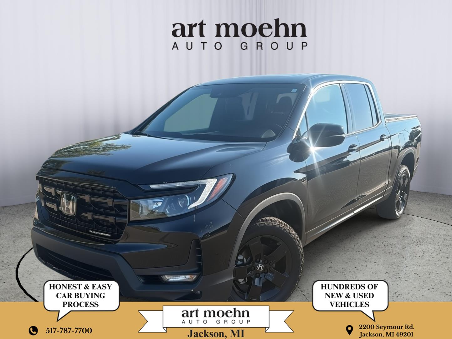 Crystal Black Pearl 2024 Honda Ridgeline Pickup Truck All-Wheel Drive Automatic