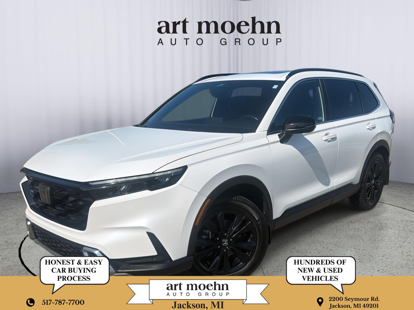 Platinum White Pearl 2023 Honda CR-V Hybrid SUV / Crossover All-Wheel Drive Continuously Variable Transmission