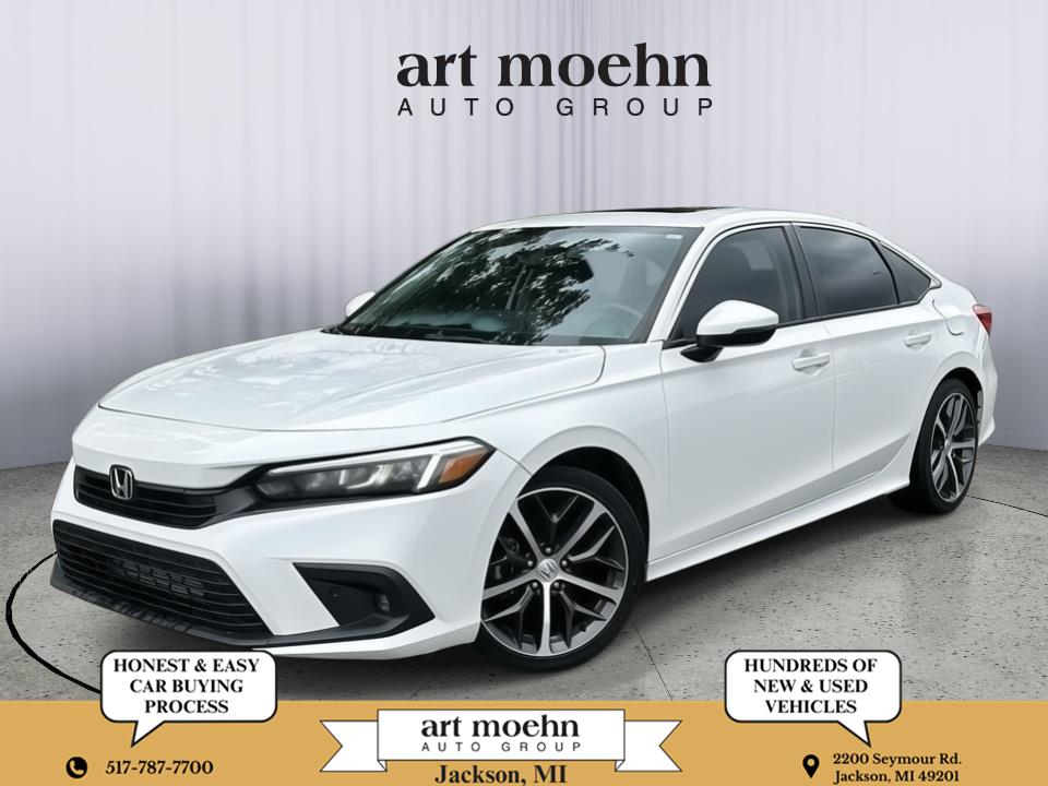 Platinum White Pearl 2024 Honda Civic Sedan Front-Wheel Drive Continuously Variable Transmission