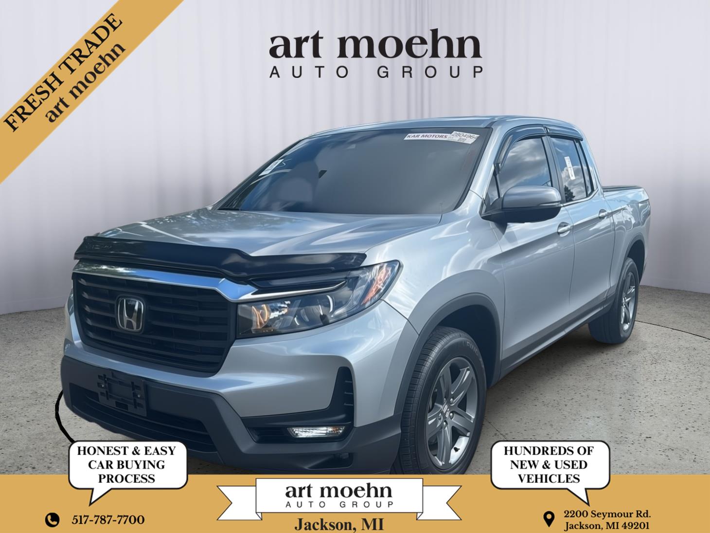 Lunar Silver Metallic 2023 Honda Ridgeline Pickup Truck All-Wheel Drive Automatic