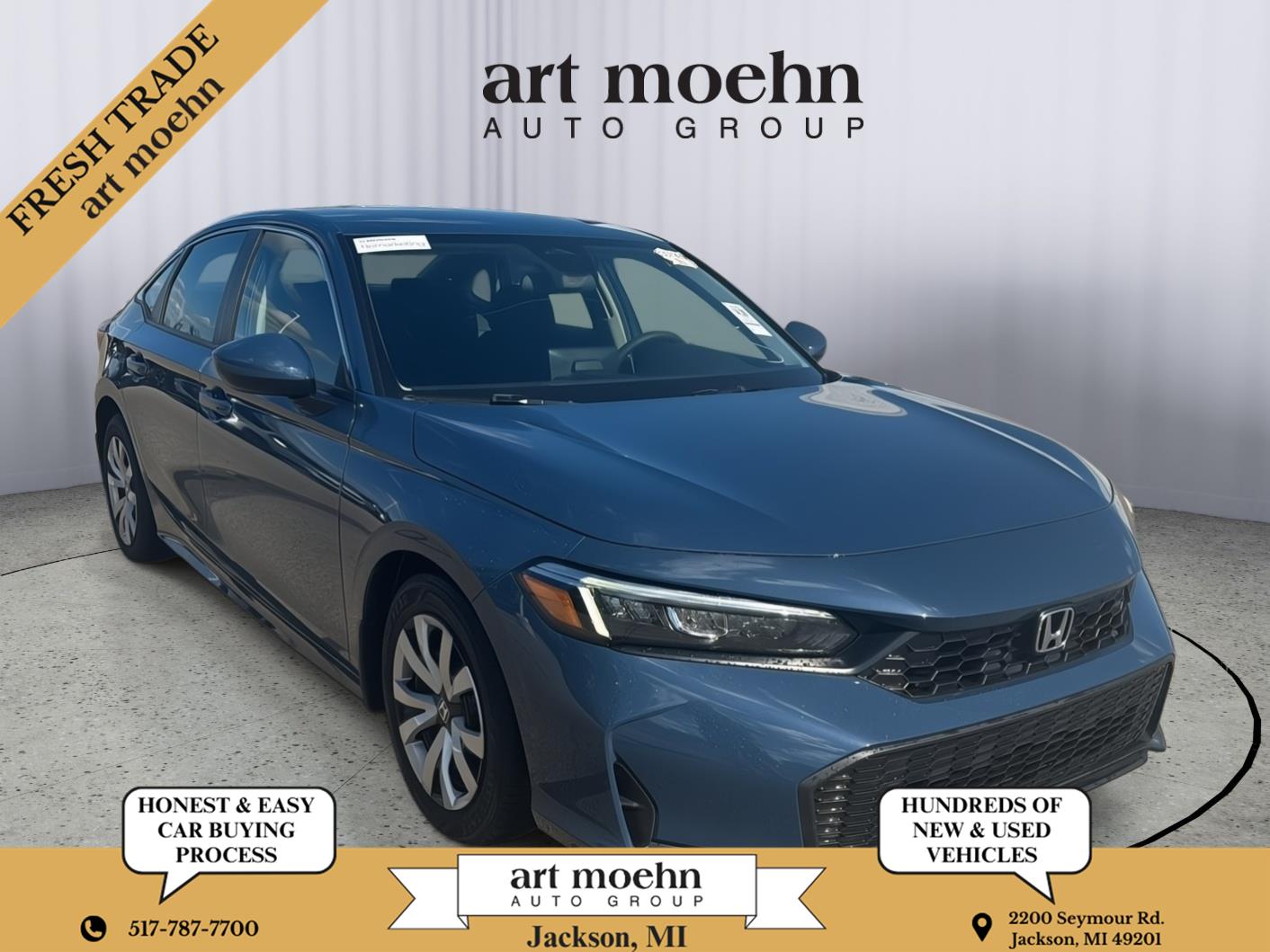 Blue Lagoon Pearl 2025 Honda Civic Sedan Front-Wheel Drive Continuously Variable Transmission