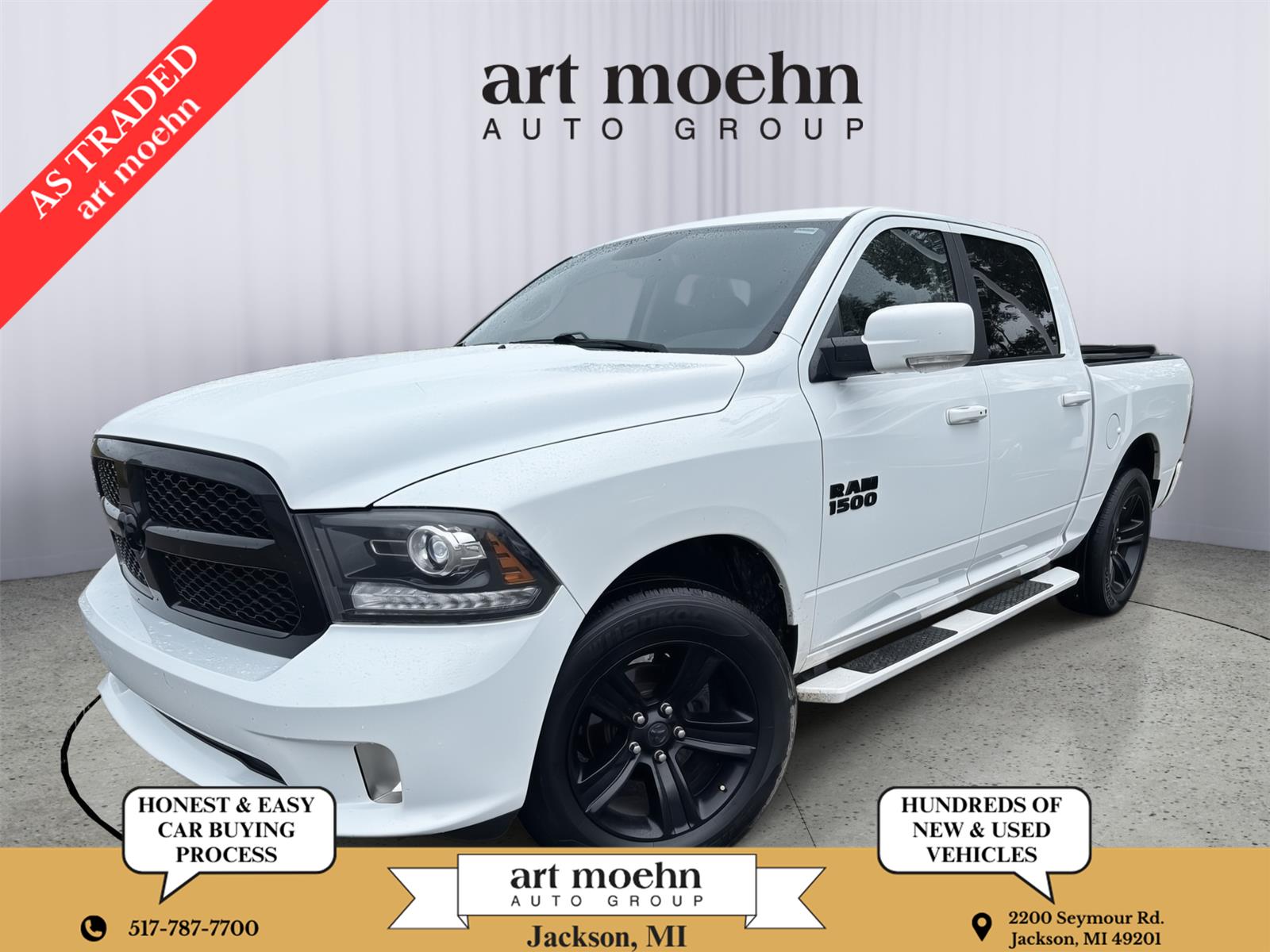 Bright White Clearcoat 2018 RAM 1500 Pickup Truck Four-Wheel Drive 8-Speed Automatic