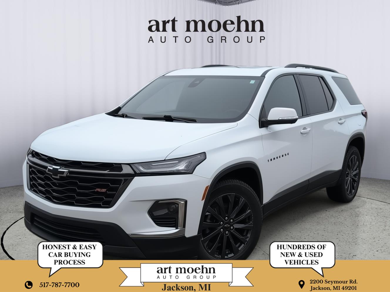 Summit White 2023 Chevrolet Traverse SUV / Crossover Four-Wheel Drive 9-Speed Automatic