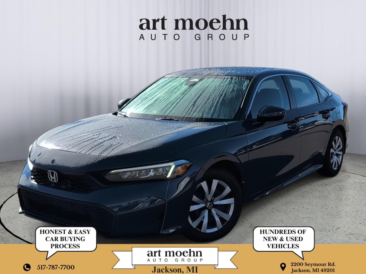 Blue Lagoon Pearl 2025 Honda Civic Sedan Front-Wheel Drive Continuously Variable Transmission