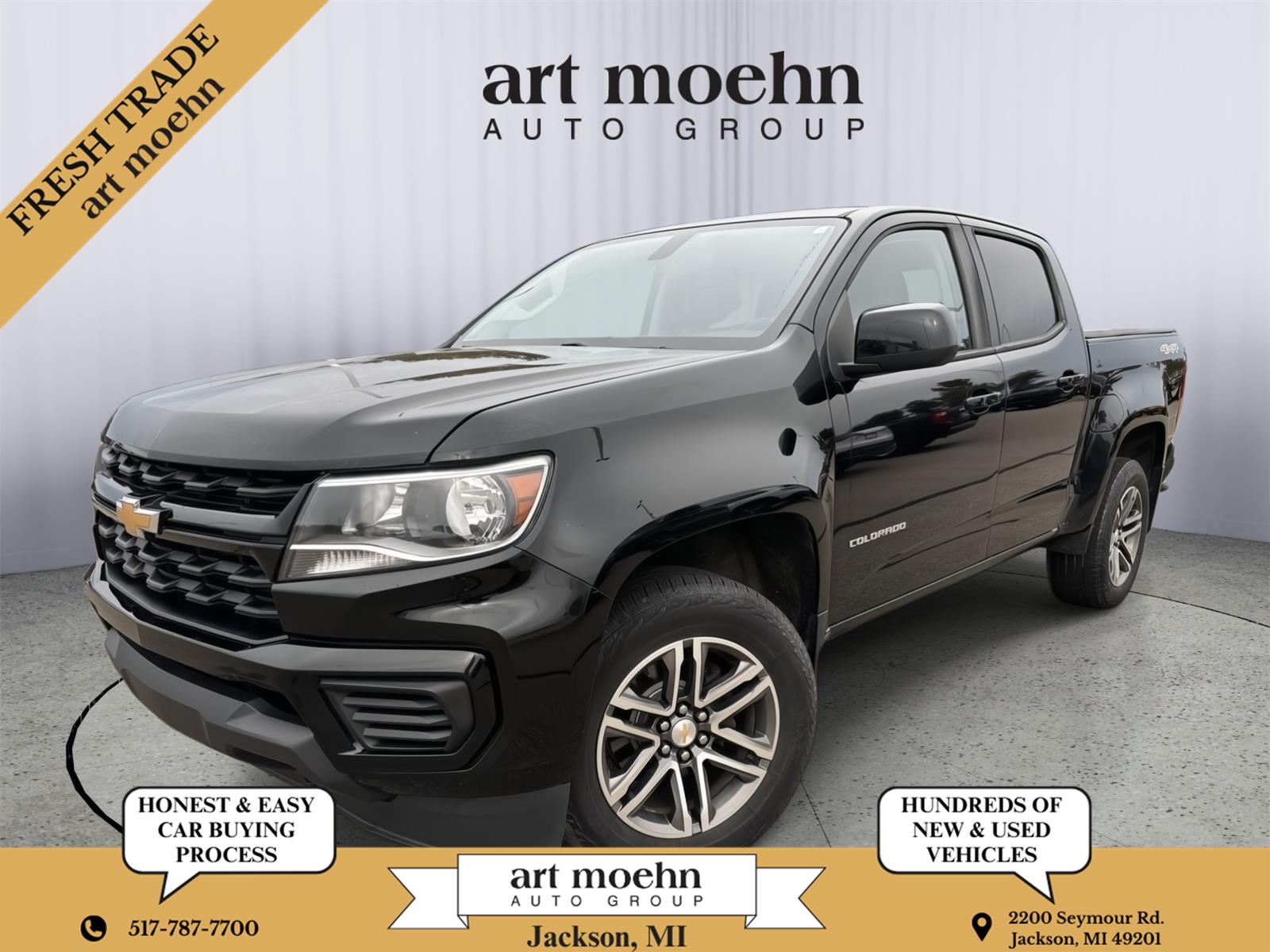 Black 2021 Chevrolet Colorado Pickup Truck Four-Wheel Drive 8-Speed Automatic