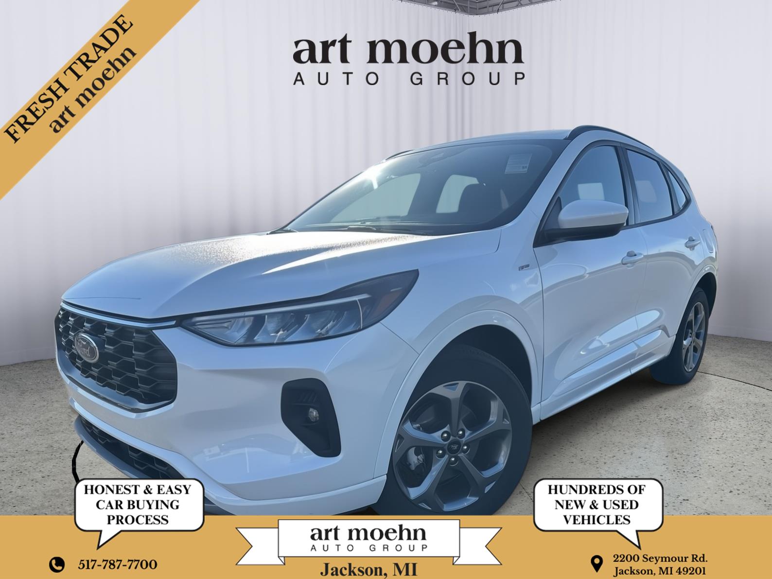 Star White Metallic Tri-Coat 2024 Ford Escape Hybrid SUV / Crossover All-Wheel Drive Continuously Variable Transmission