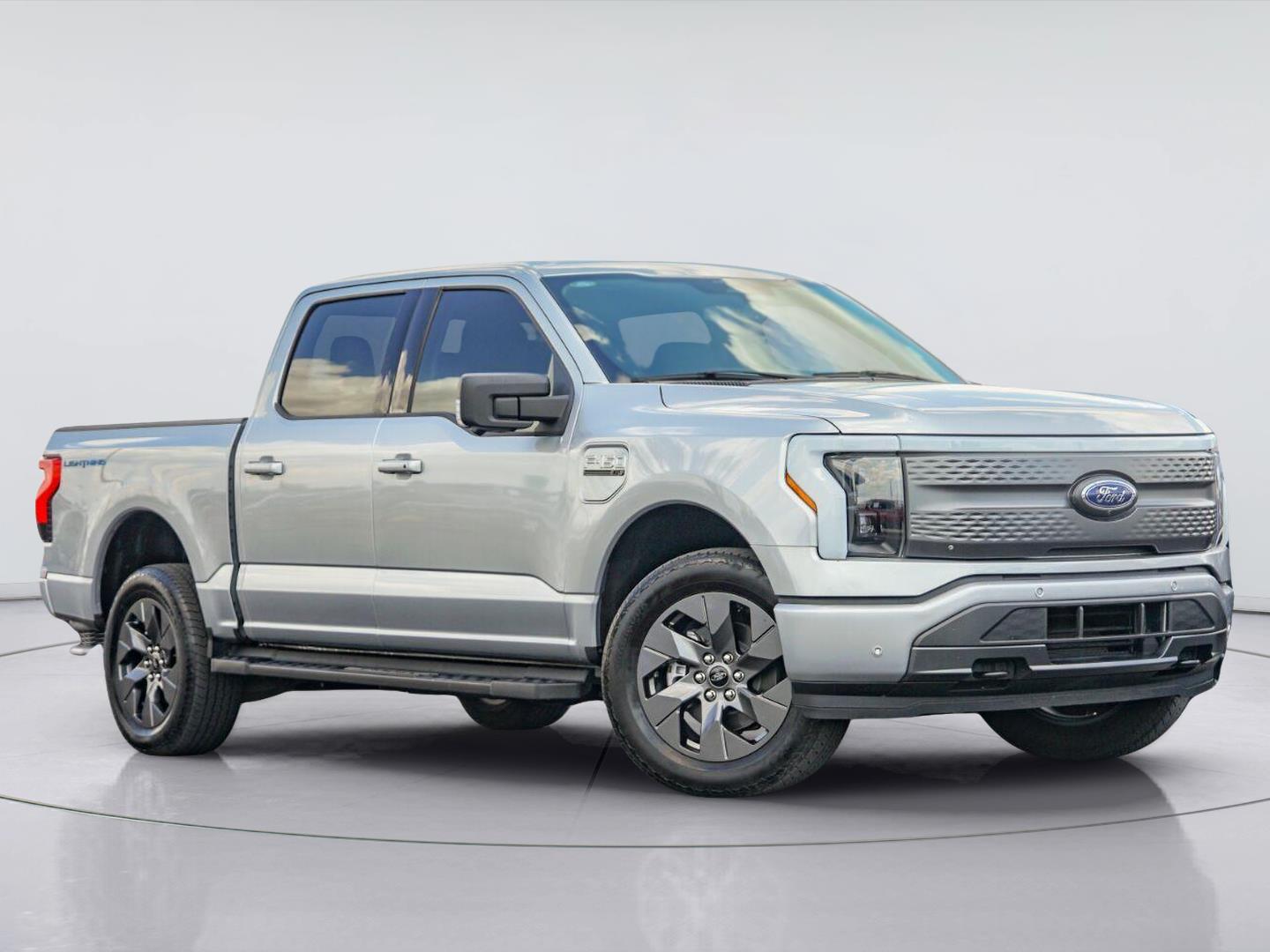 Iconic Silver 2023 Ford F-150 Lightning Pickup Truck All-Wheel Drive 1-Speed Dual Clutch