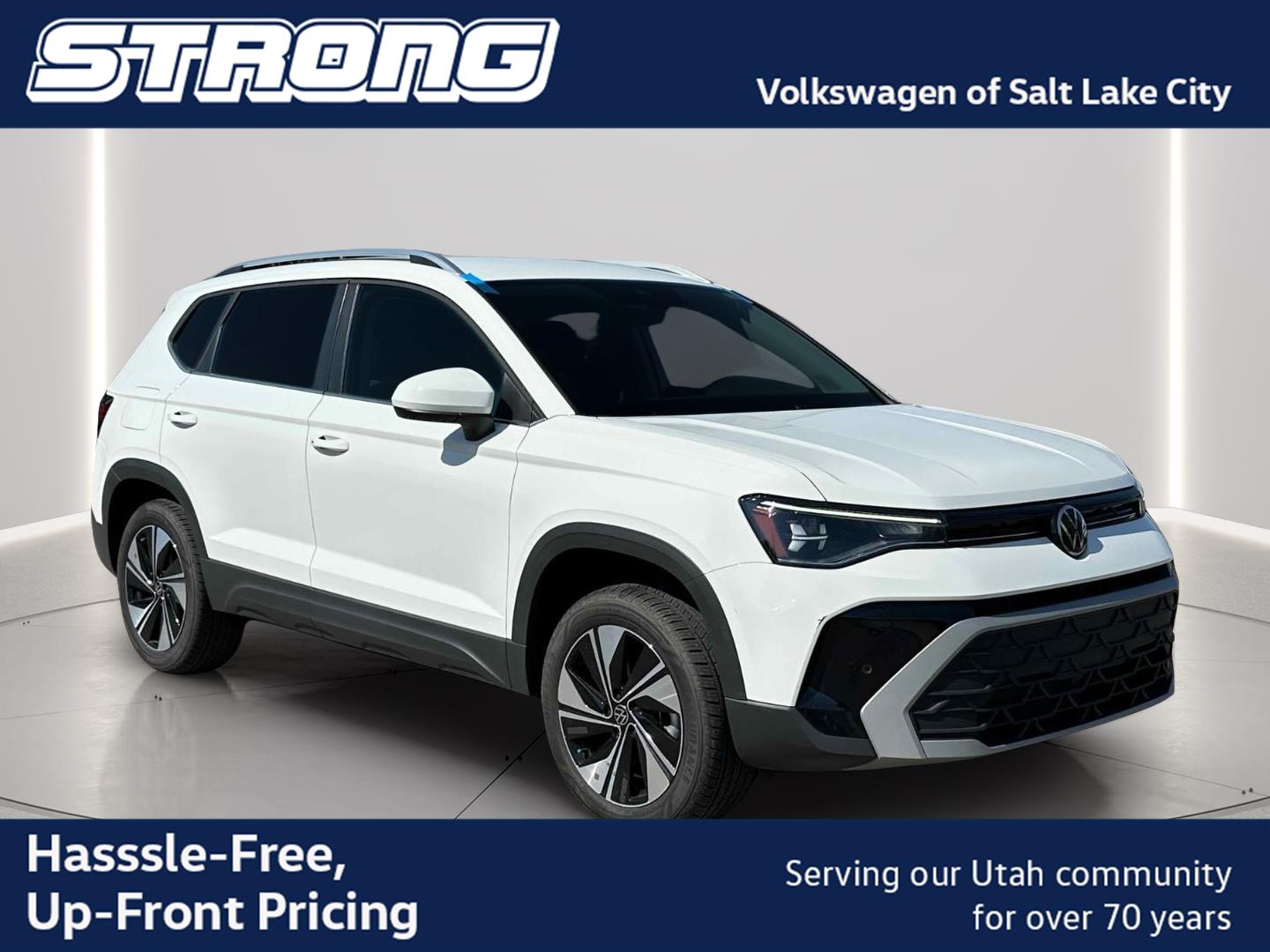 Pure White 2025 Volkswagen Taos SUV / Crossover All-Wheel Drive Automatic