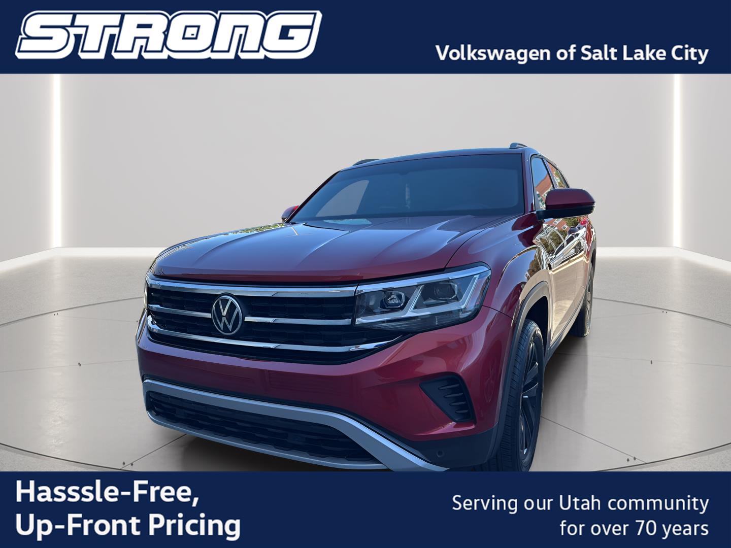 Aurora Red Metallic 2022 Volkswagen Atlas Cross Sport SUV / Crossover All-Wheel Drive Automatic
