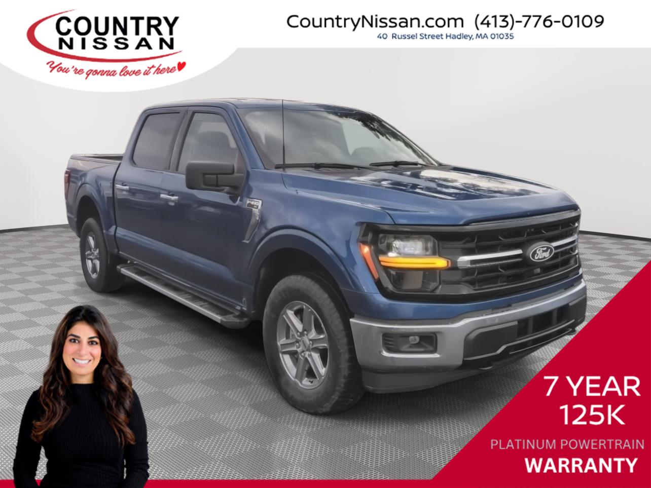 Atlas Blue 2025 Ford F-150 Pickup Truck Four-Wheel Drive Automatic