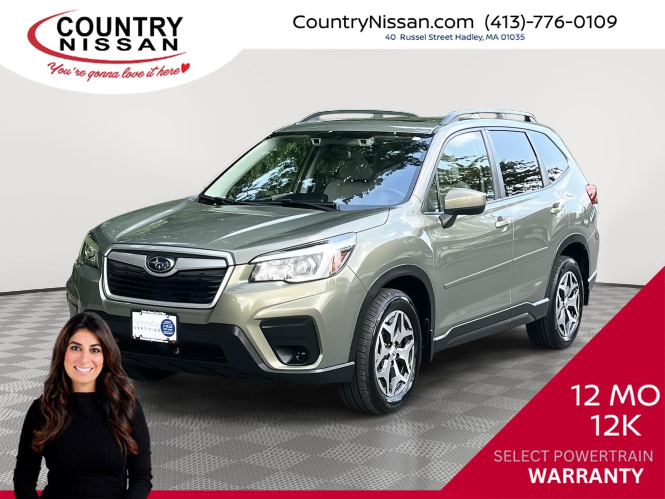 Jasper Green Metallic 2019 Subaru Forester SUV / Crossover All-Wheel Drive Continuously Variable Transmission