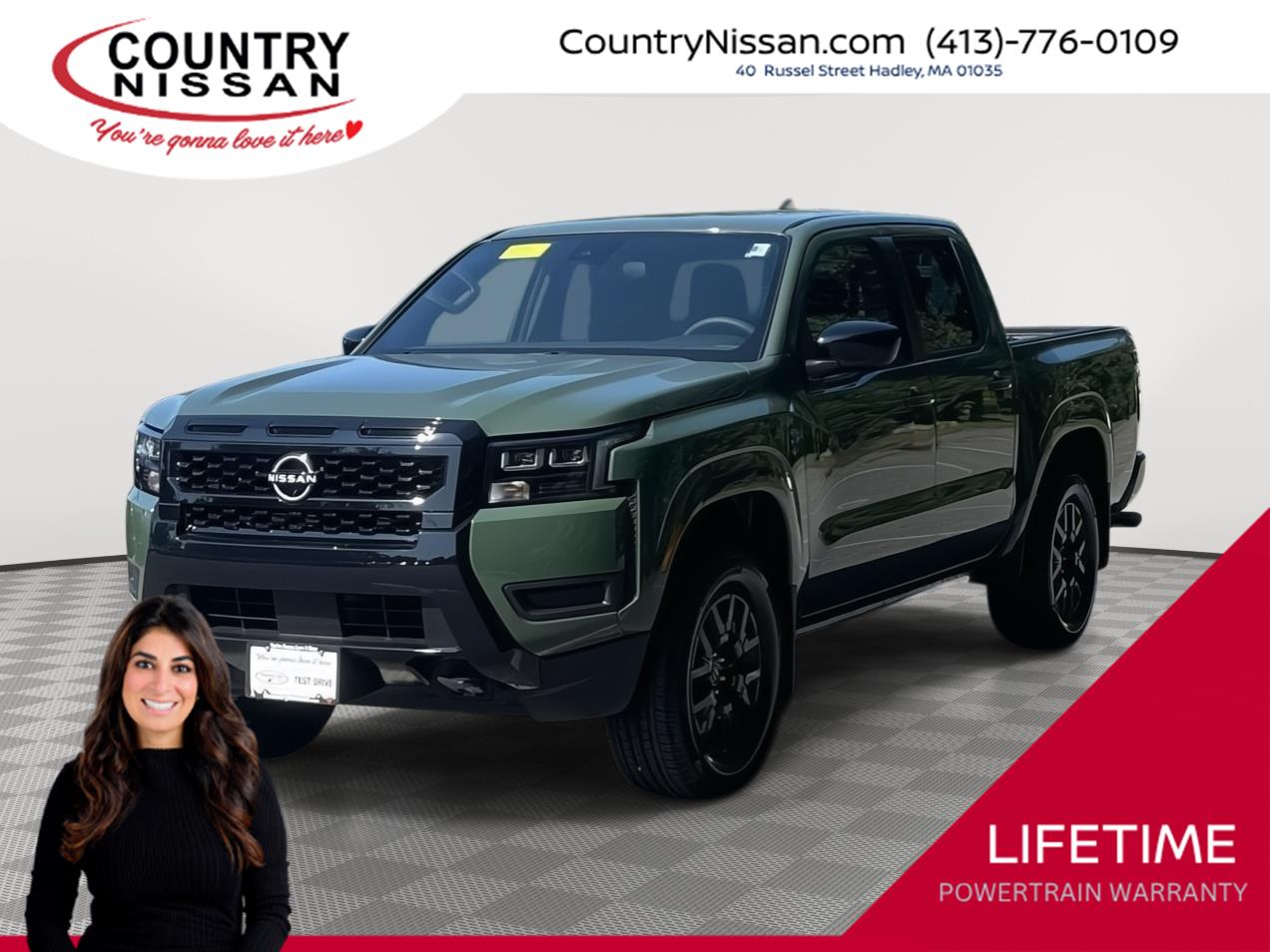 Tactical Green Metallic 2026 Nissan Frontier Pickup Truck Four-Wheel Drive Automatic