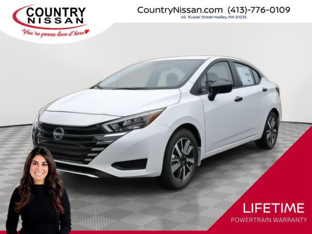 White (Fresh Powder) 2025 Nissan Versa Sedan Front-Wheel Drive Continuously Variable Transmission
