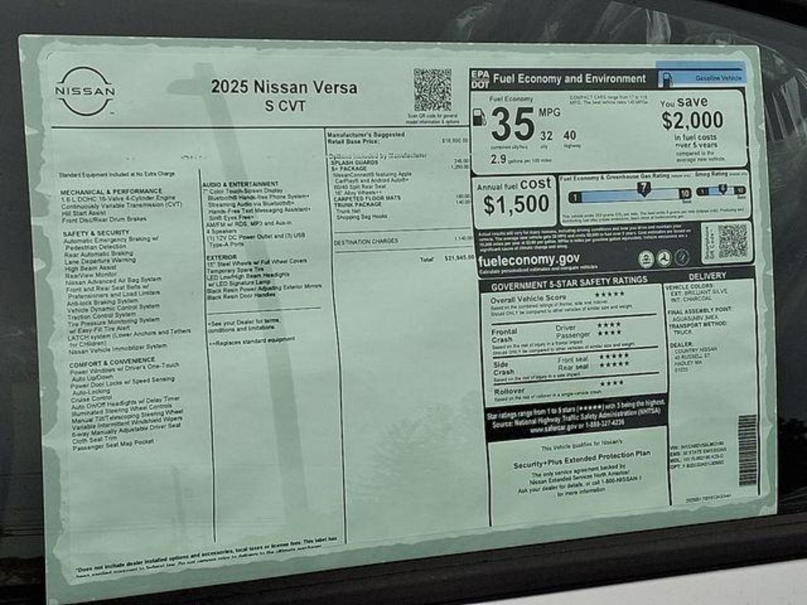 2025 Nissan Versa Sedan S - Photo 17