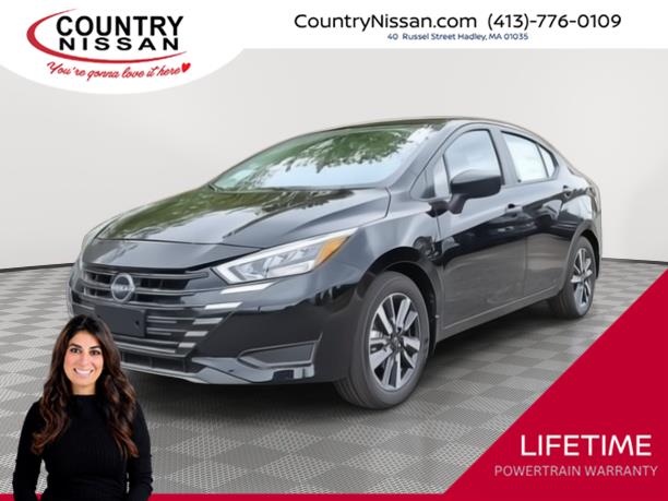 Super Black 2025 Nissan Versa Sedan Front-Wheel Drive Continuously Variable Transmission